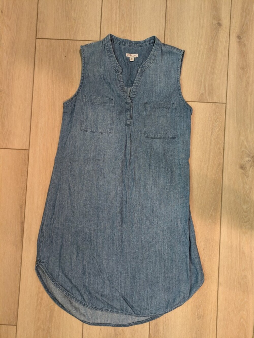 Women’s Blue Denim Jeans Dress - Casual Sleeveless Target GUC